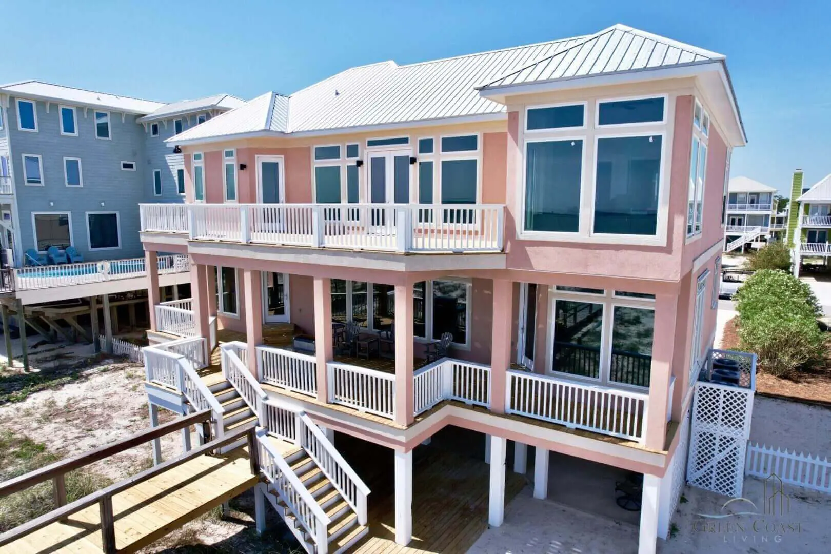Coastal home addition built by Green Coast Living in Gulf Shores, Alabama.