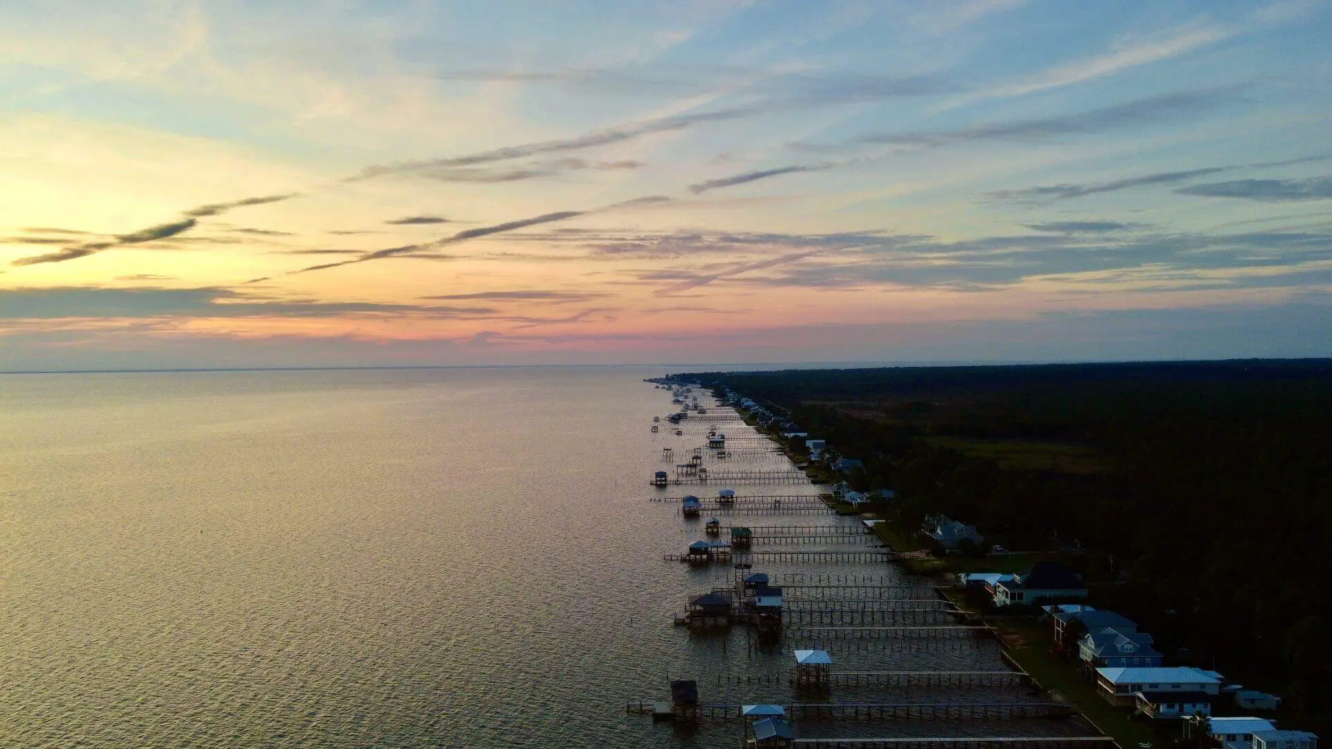 Point-Clear-Custom-Home-Dock-Pier-Building-Sunset
